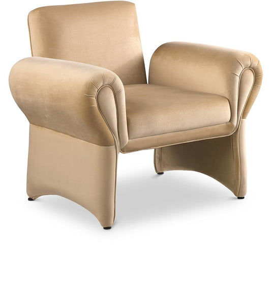 Meridian Furniture - Fleurette Camel Velvet Accent Chair - 409Camel veiw 1