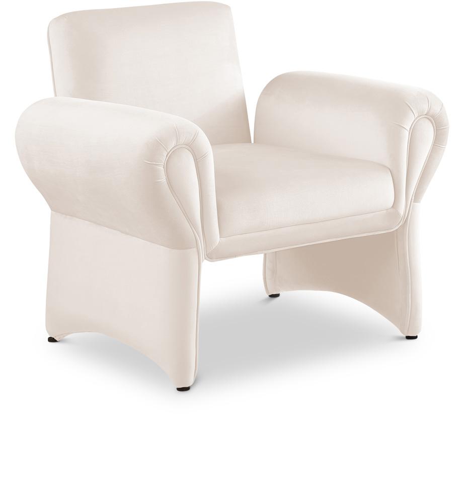 Meridian Furniture - Fleurette Cream Velvet Accent Chair - 409Cream veiw 1