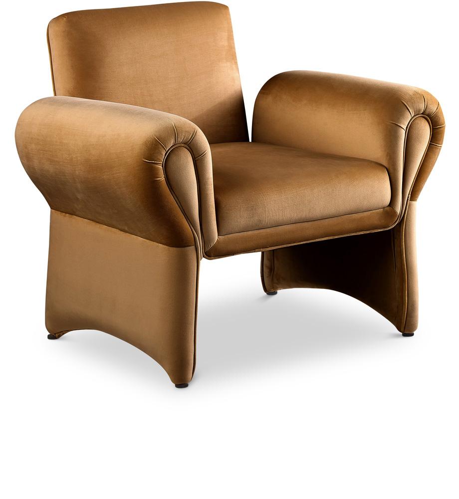 Meridian Furniture - Fleurette Saddle Velvet Accent Chair - 409Saddle veiw 1