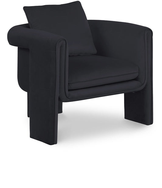 Meridian Furniture - Sloan Black Velvet Accent Chair - 424Black veiw 1
