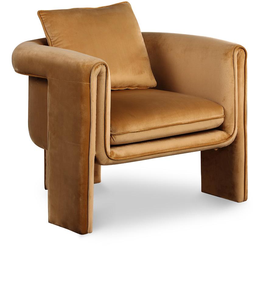 Meridian Furniture - Sloan Saddle Velvet Accent Chair - 424Saddle veiw 1
