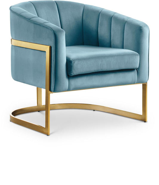 Meridian Furniture - Carter Aqua Velvet Accent Chair - 515Aqua veiw 1