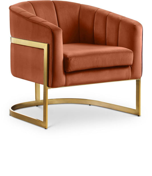 Meridian Furniture - Carter Cognac Velvet Accent Chair - 515Cognac veiw 1