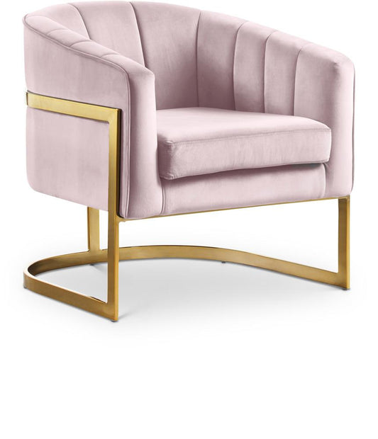 Meridian Furniture - Carter Pink Velvet Accent Chair - 515Pink veiw 1