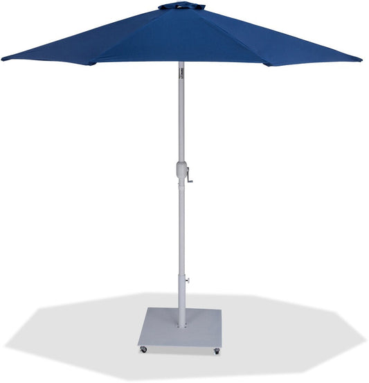 Meridian Furniture - Fiji Navy Fabric / Matte White Aluminum Patio Umbrella with Base Sets - 55015Navy-AW veiw 1