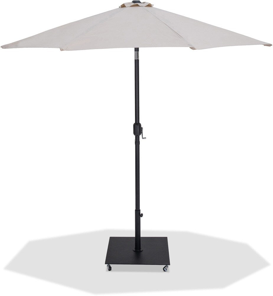 Meridian Furniture - Fiji Beige Fabric / Matte Black Aluminum Patio Umbrella with Base Sets - 55016Beige-AB veiw 1
