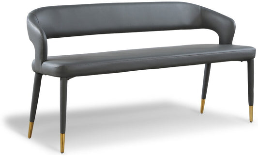 Meridian Furniture - Destiny Grey Vegan Leather Bench - 583Grey veiw 1