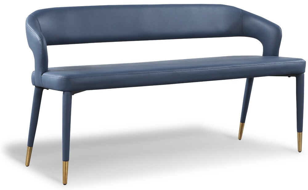 Meridian Furniture - Destiny Navy Vegan Leather Bench - 583Navy veiw 1