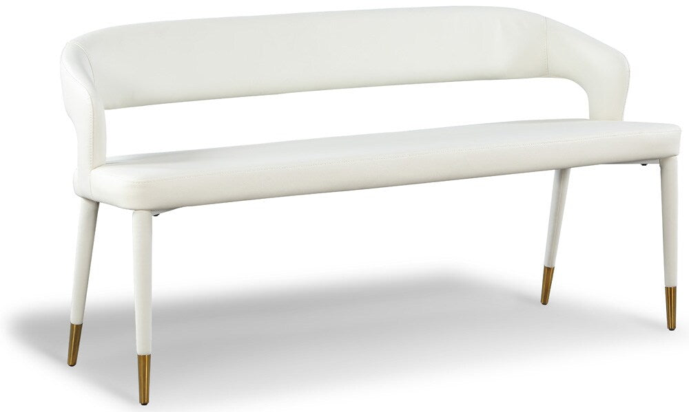 Meridian Furniture - Destiny White Vegan Leather Bench - 583White veiw 1