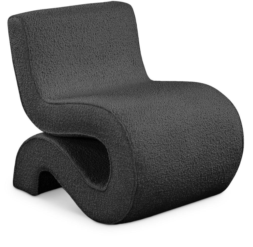Meridian Furniture - Desiree Black Boucle Fabric Accent Chair - 599Black veiw 1