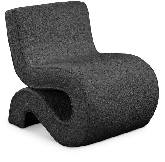 Meridian Furniture - Desiree Black Boucle Fabric Accent Chair - 599Black veiw 1