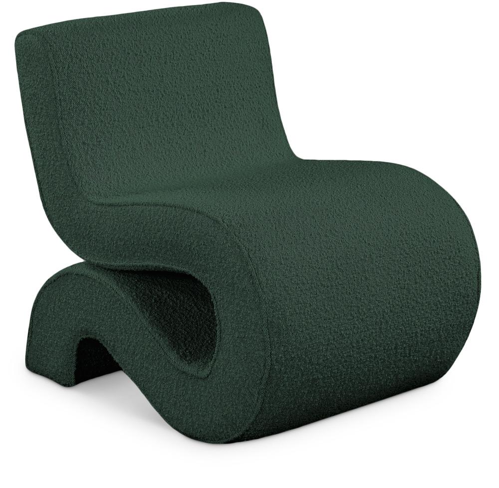 Meridian Furniture - Desiree Green Boucle Fabric Accent Chair - 599Green veiw 1