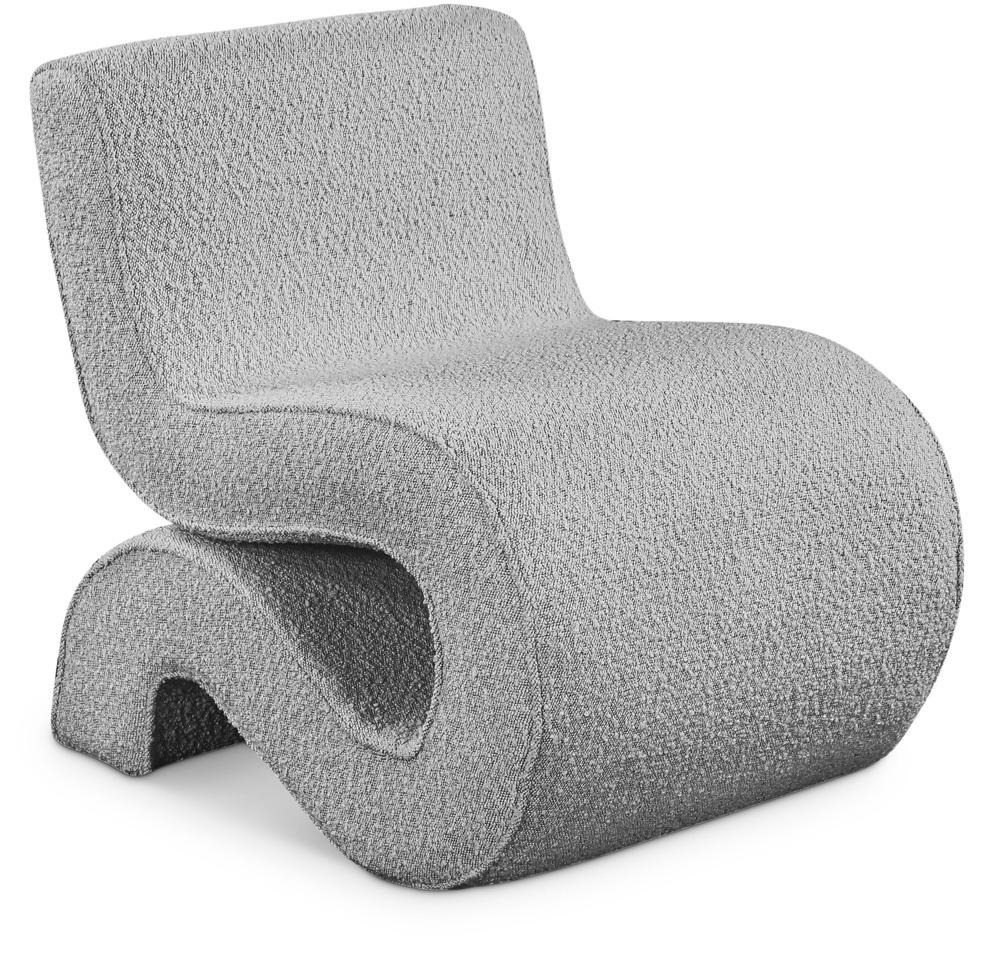 Meridian Furniture - Desiree Grey Boucle Fabric Accent Chair - 599Grey veiw 1