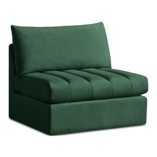 Meridian Furniture - Jacob Green Velvet Armless - 649Green-Armless veiw 1