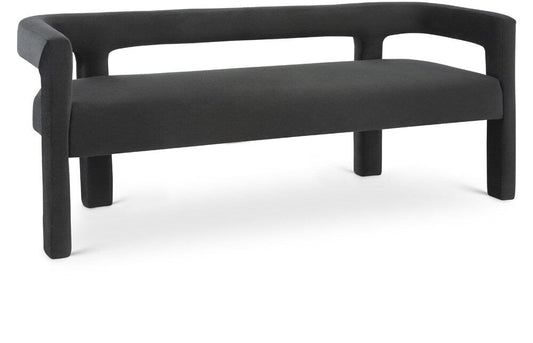 Meridian Furniture - Athena Black Velvet Bench - 892Black veiw 1