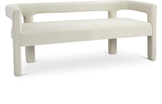 Meridian Furniture - Athena Cream Velvet Bench - 892Cream veiw 1