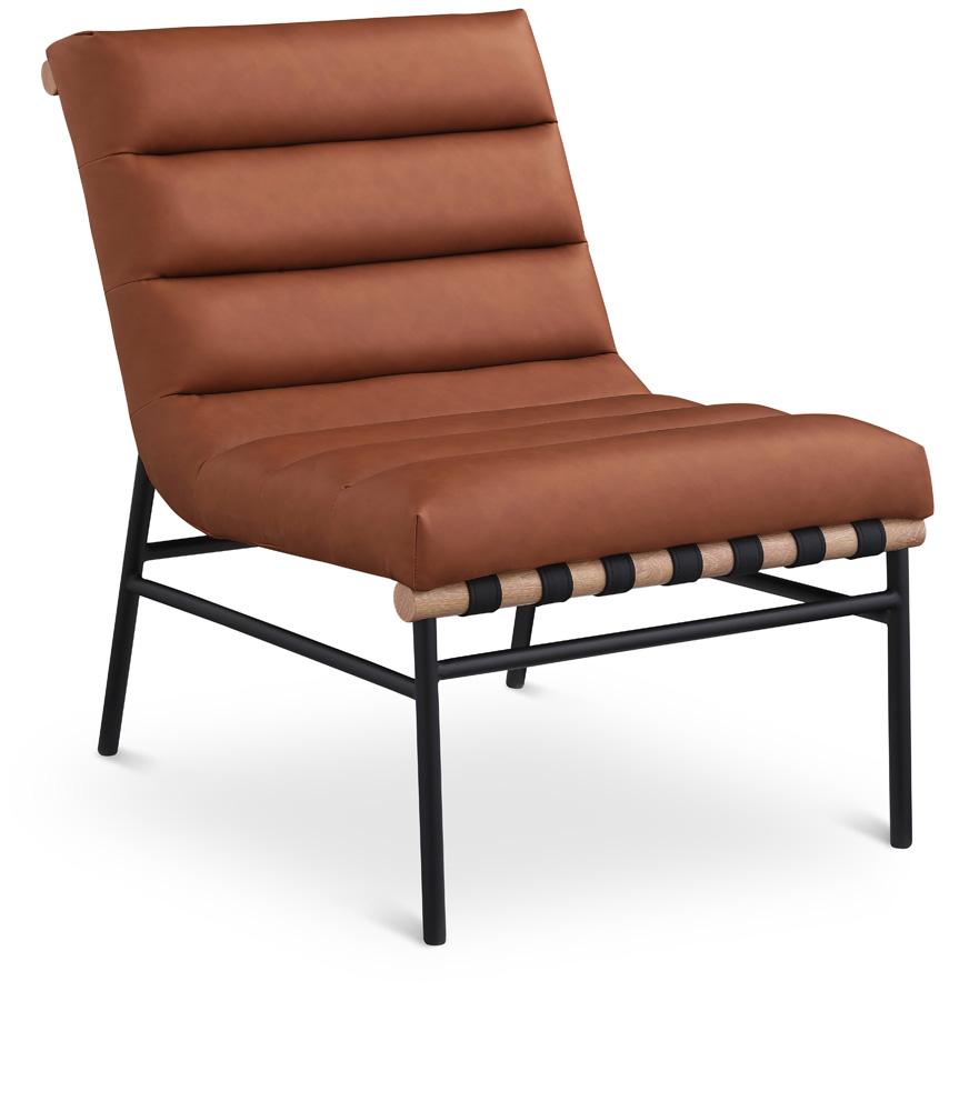 Meridian Furniture - Burke Cognac Vegan Leather Accent Chair - 411Cognac veiw 1