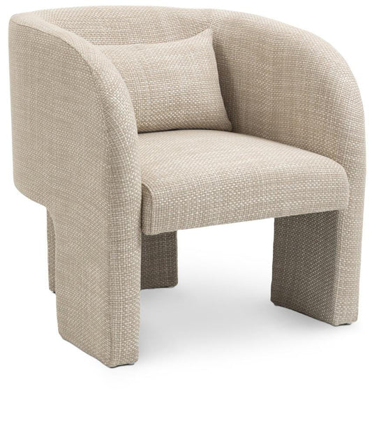 Meridian Furniture - Sawyer Beige Weaved Polyester Fabric Accent Chair - 491Beige veiw 1