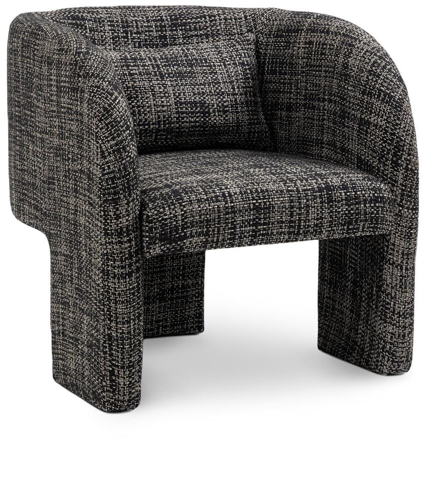 Meridian Furniture - Sawyer Black Weaved Polyester Fabric Accent Chair - 491Black veiw 1