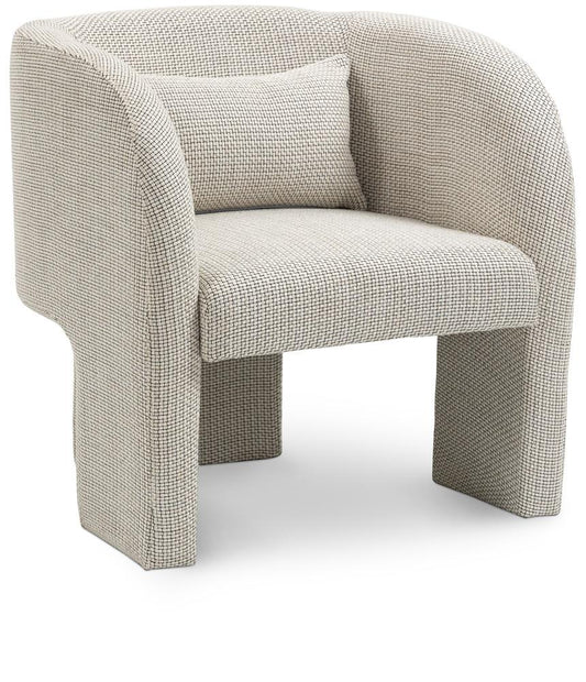 Meridian Furniture - Sawyer Cream Weaved Polyester Fabric Accent Chair - 491Cream veiw 1
