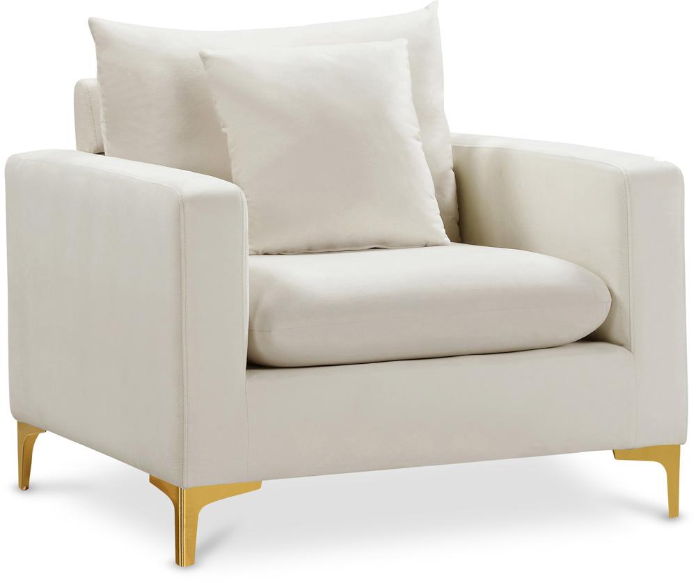 Meridian Furniture - Naomi Cream Velvet Chair - 633Cream-C veiw 1