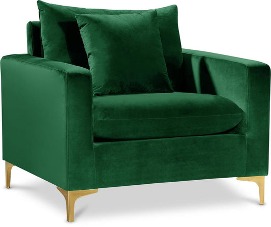 Meridian Furniture - Naomi Green Velvet Chair - 633Green-C veiw 1
