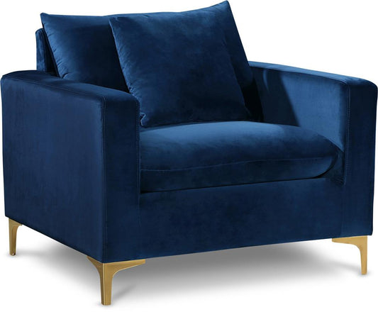 Meridian Furniture - Naomi Navy Velvet Chair - 633Navy-C veiw 1