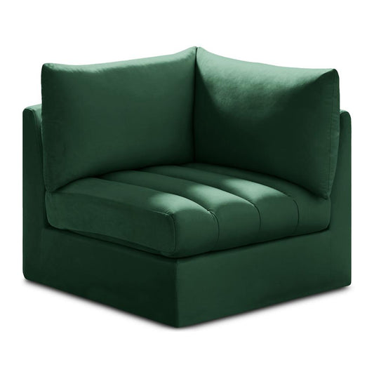 Meridian Furniture - Jacob Green Velvet Corner - 649Green-Corner veiw 1