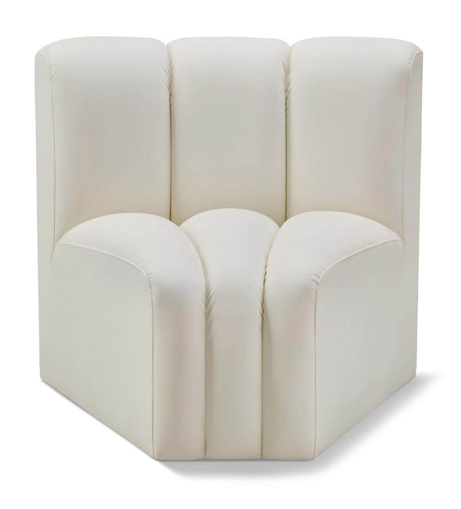 Meridian Furniture - Arc Cream Vegan Leather Curved Corner - 101Cream-CC veiw 1