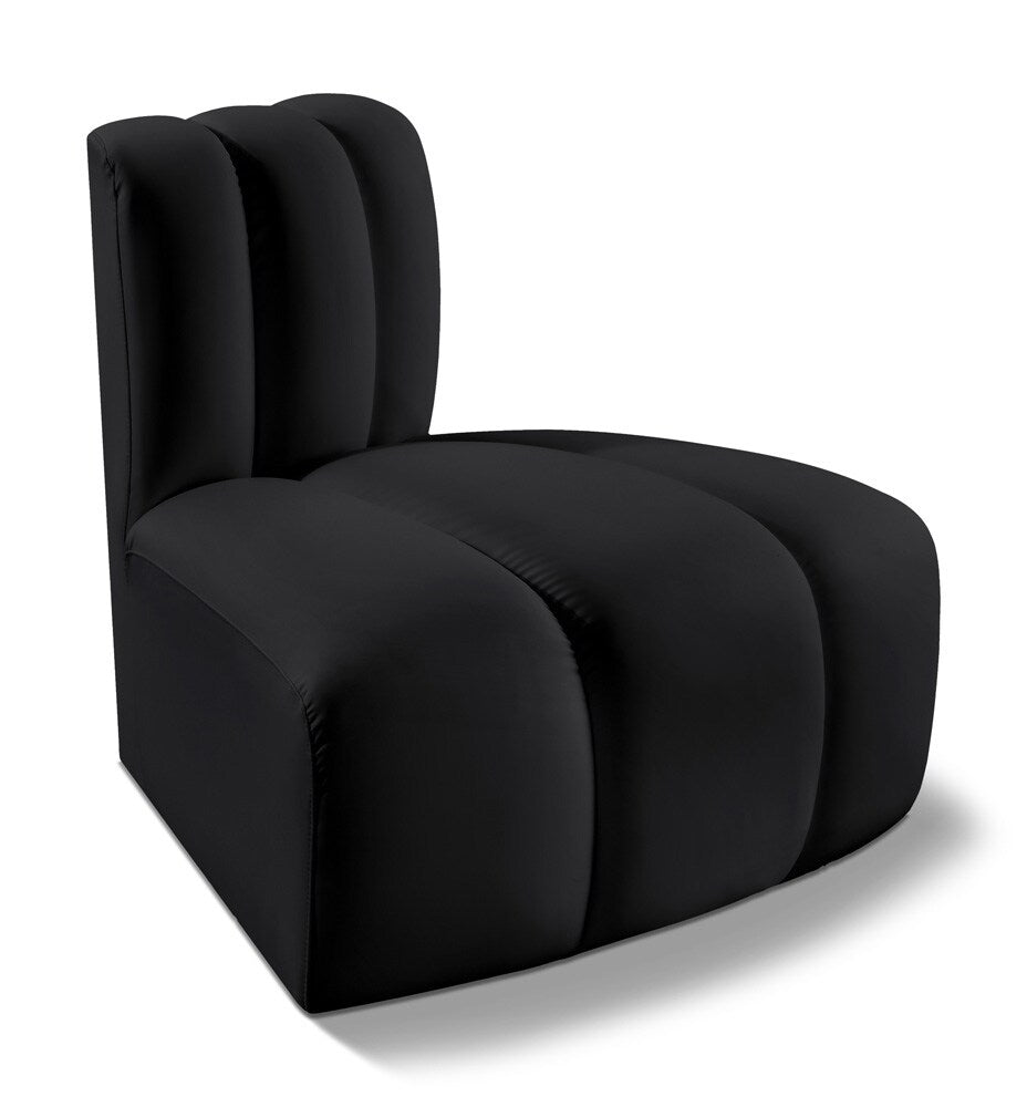Meridian Furniture - Arc Black Vegan Leather Reverse Corner - 101Black-RC veiw 1