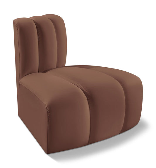 Meridian Furniture - Arc Cognac Vegan Leather Reverse Corner - 101Cognac-RC veiw 1