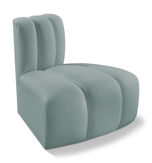 Meridian Furniture - Arc Mint Green Vegan Leather Reverse Corner - 101Mint-RC veiw 1