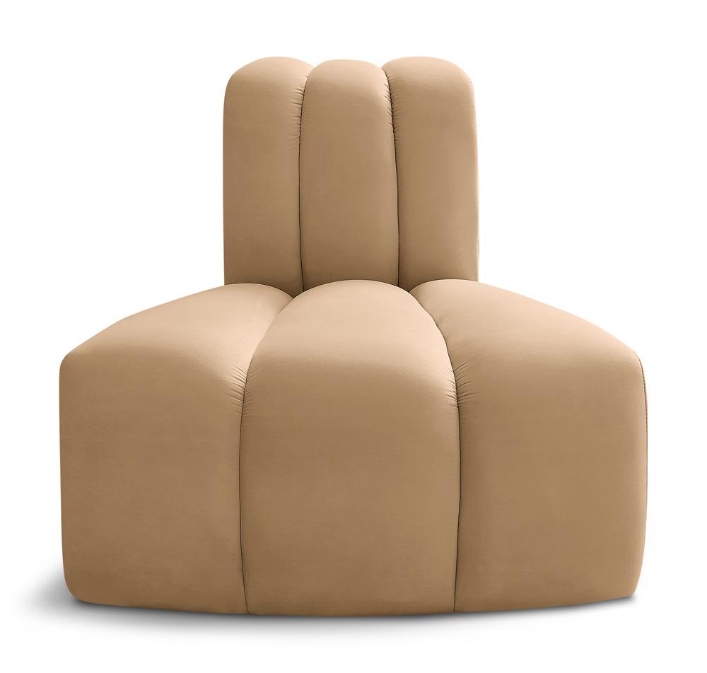 Meridian Furniture - Arc Camel Velvet Reverse Corner - 103Camel-RC veiw 1