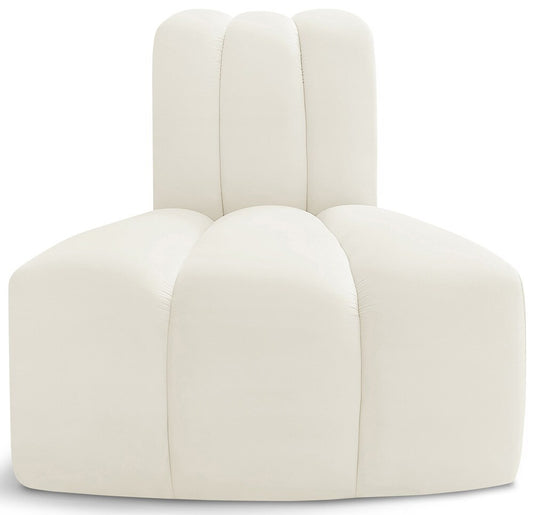 Meridian Furniture - Arc Cream Velvet Reverse Corner - 103Cream-RC veiw 1