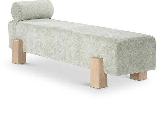 Meridian Furniture - Edison Mint Green Chenille Fabric Bench - 22011Mint veiw 1