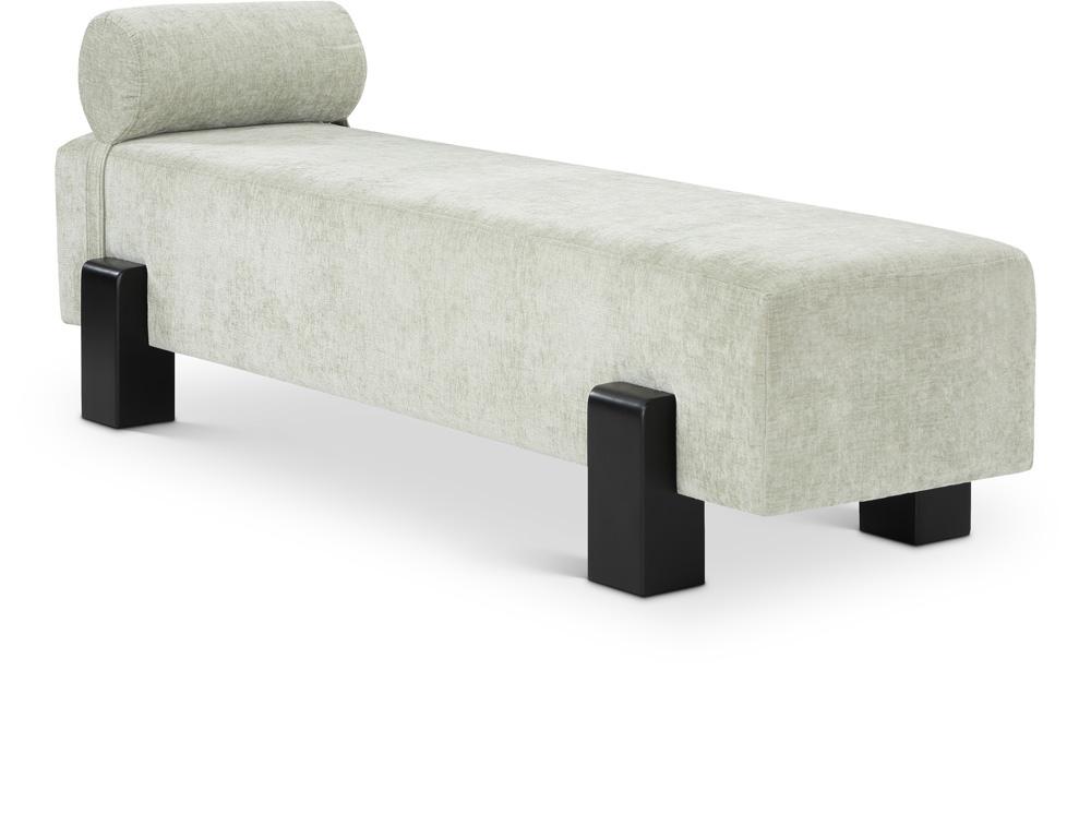 Meridian Furniture - Edison Mint Green Chenille Fabric Bench - 22012Mint veiw 1