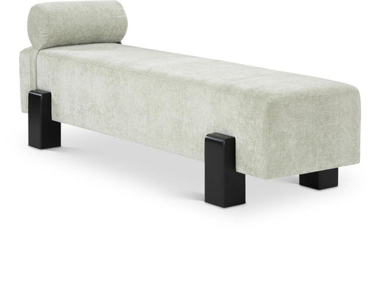 Meridian Furniture - Edison Mint Green Chenille Fabric Bench - 22012Mint veiw 1