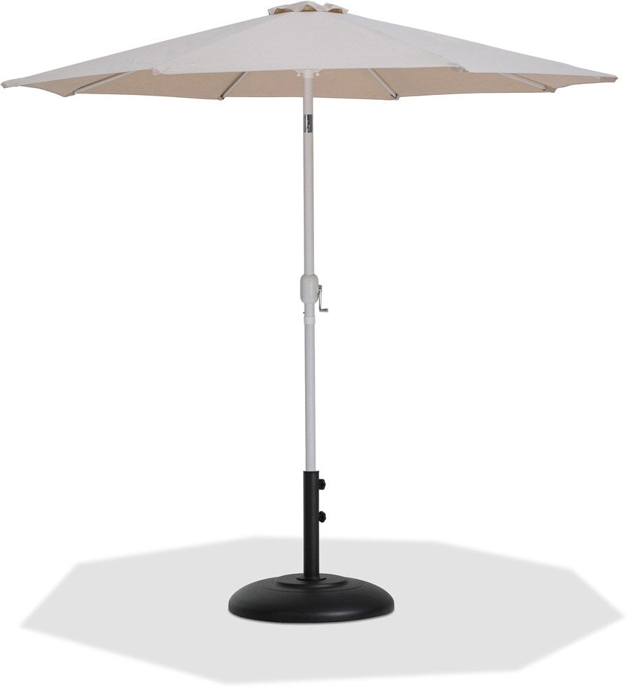Meridian Furniture - Fiji Beige Fabric / Matte Black Aluminum Patio Umbrella with Base Sets - 55015Beige-BB veiw 1