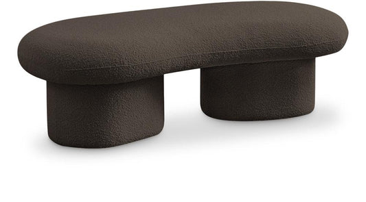 Meridian Furniture - Luka Brown Boucle Fabric Bench - 120Brown veiw 1