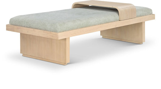 Meridian Furniture - Arlington Mint Green Chenille Fabric Bench - 22013Mint veiw 1