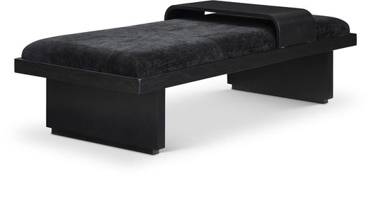 Meridian Furniture - Arlington Black Chenille Fabric Bench - 22014Black veiw 1