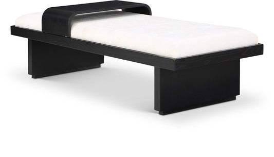Meridian Furniture - Arlington Cream Chenille Fabric Bench - 22014Cream veiw 1