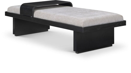 Meridian Furniture - Arlington Light Grey Chenille Fabric Bench - 22014Grey veiw 1