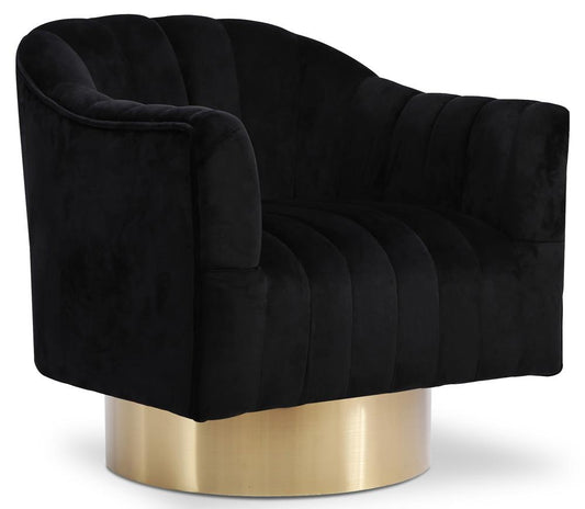 Meridian Furniture - Farrah Black Velvet Accent Chair - 520Black veiw 1