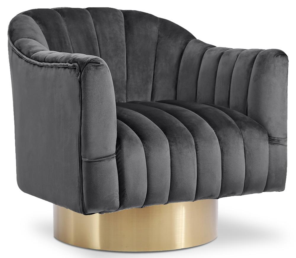 Meridian Furniture - Farrah Grey Velvet Accent Chair - 520Grey veiw 1
