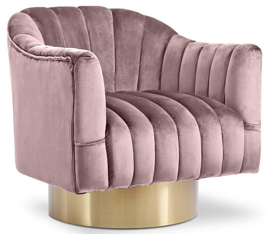 Meridian Furniture - Farrah Pink Velvet Accent Chair - 520Pink veiw 1