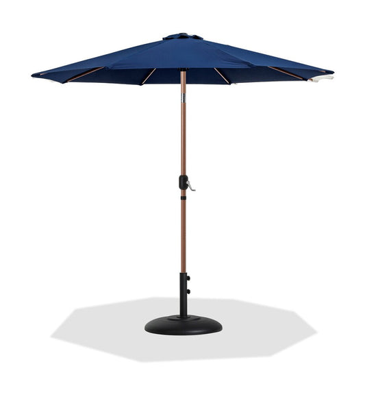 Meridian Furniture - Fiji Navy Fabric / Matte Black Aluminum Patio Umbrella with Base Sets - 55014Navy-BB veiw 1