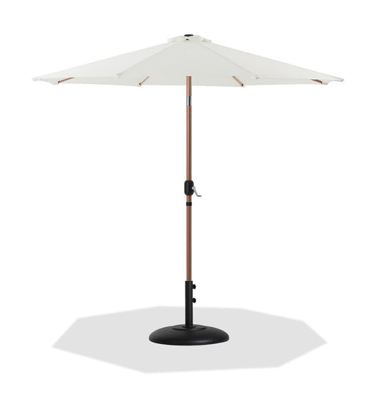 Meridian Furniture - Fiji White Fabric / Matte Black Aluminum Patio Umbrella with Base Sets - 55014White-BB veiw 1