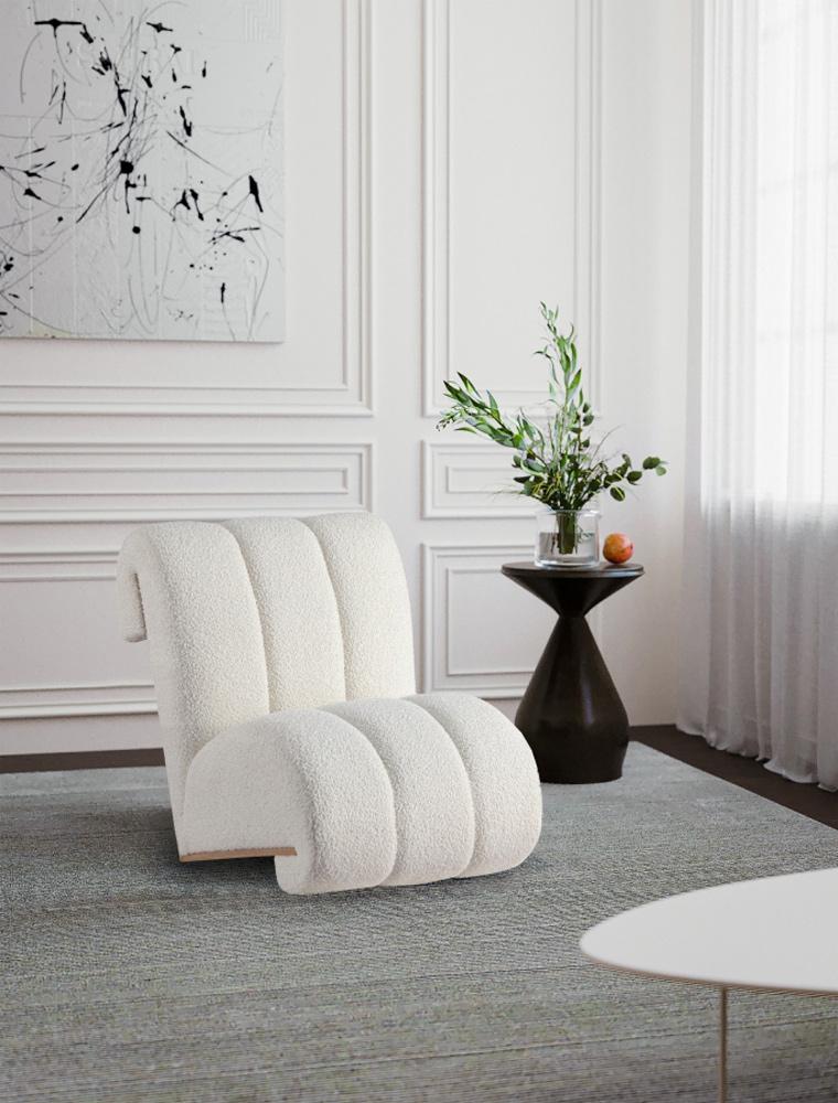 Meridian Furniture - Swoon Cream Faux Sheepskin Accent Chair - 571Cream veiw 5