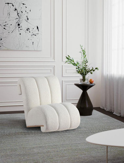 Meridian Furniture - Swoon Cream Faux Sheepskin Accent Chair - 571Cream veiw 5